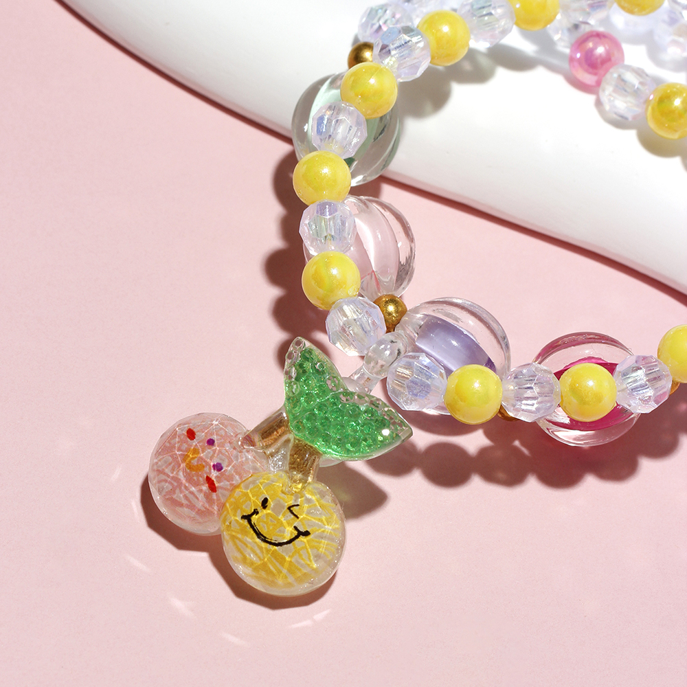 Princess Cute Sweet Cherry Fruit Arylic Resin Beaded Girl's Bracelets display picture 3
