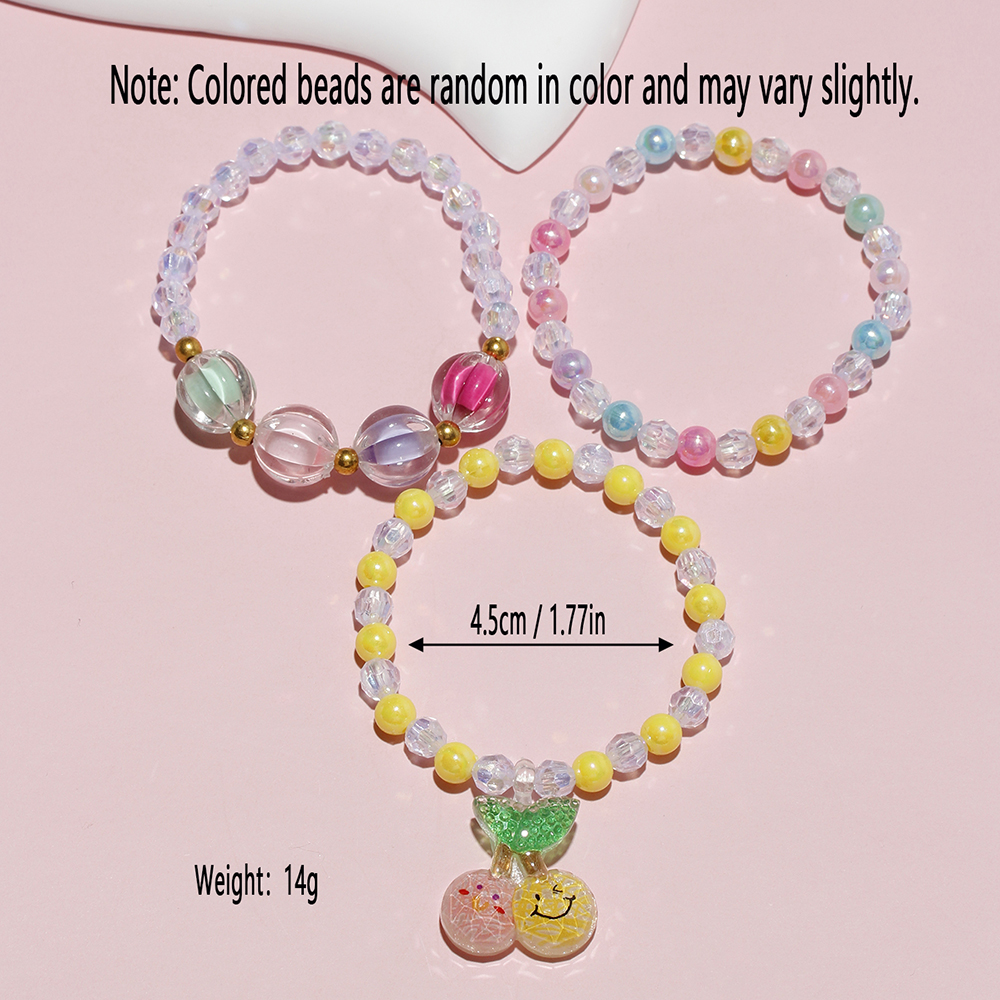 Princess Cute Sweet Cherry Fruit Arylic Resin Beaded Girl's Bracelets display picture 5