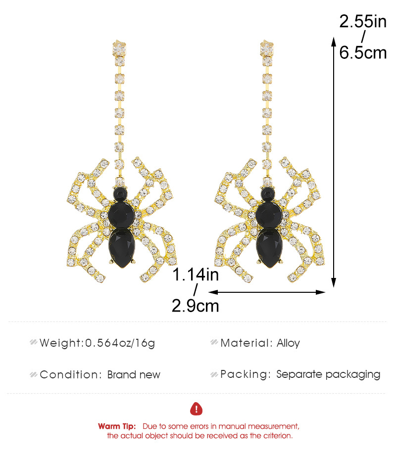 1 Pair Elegant Lady Spider Inlay Alloy Zircon Drop Earrings display picture 1