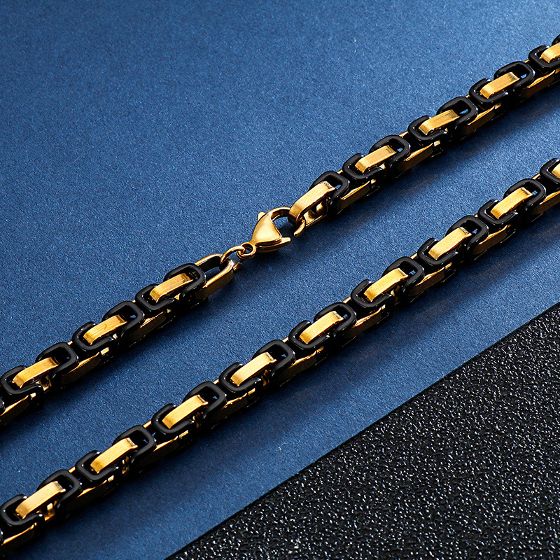 Hip-Hop Solid Color 18K Gold Plated Titanium Steel Wholesale Bracelets Necklace display picture 1