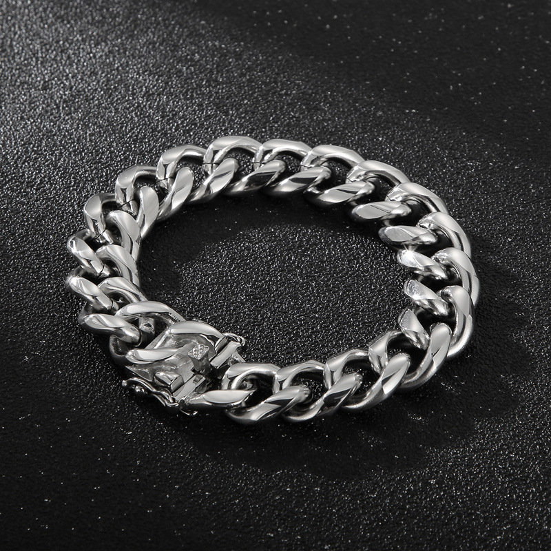 Hip-hop Retro Solid Color Titanium Steel Chain Men's Bracelets Necklace display picture 2