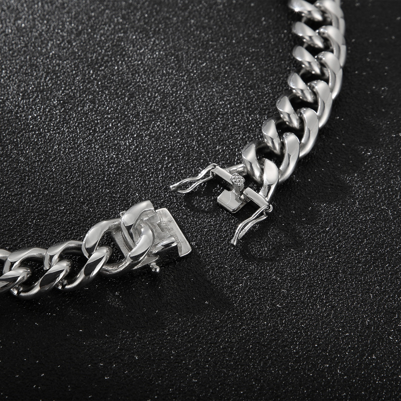 Hip-hop Retro Solid Color Titanium Steel Chain Men's Bracelets Necklace display picture 3