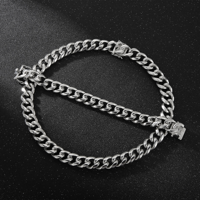 Hip-hop Retro Solid Color Titanium Steel Chain Men's Bracelets Necklace display picture 5