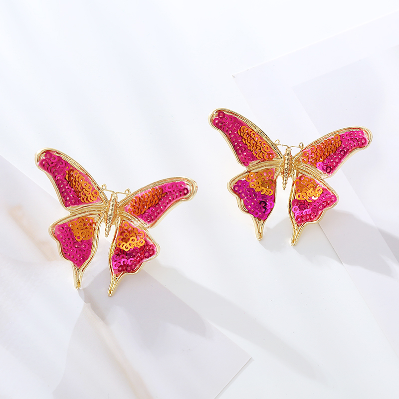 1 Paire Élégant Luxueux Papillon Placage Alliage Plaqué Or Boucles D'oreilles display picture 4
