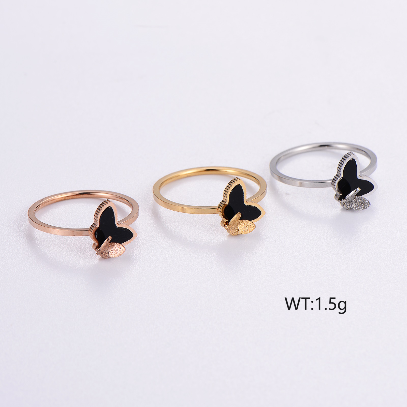 Elegant Funny Butterfly Stainless Steel Plating 18k Gold Plated Rose Gold Plated Rings display picture 3