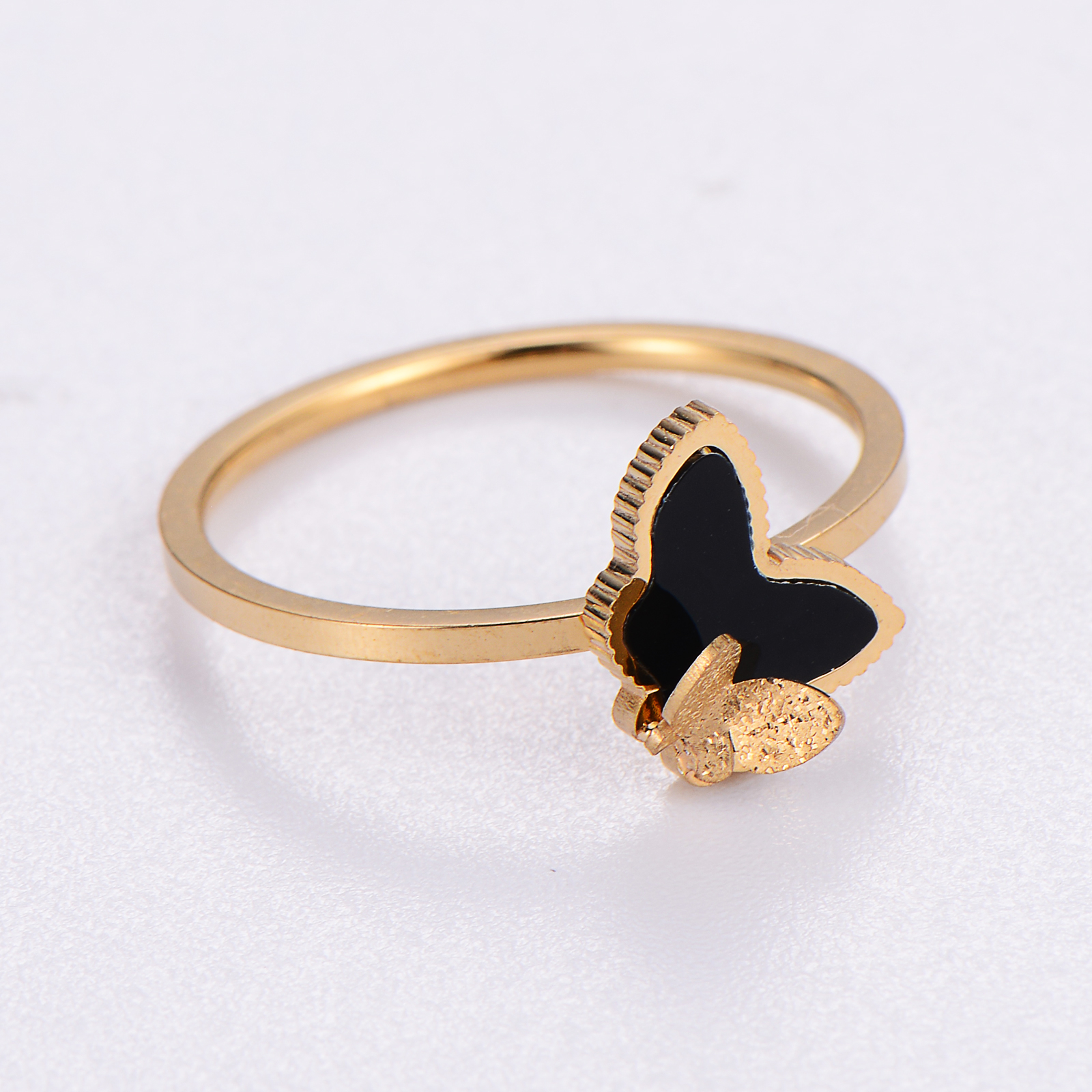 Elegant Funny Butterfly Stainless Steel Plating 18k Gold Plated Rose Gold Plated Rings display picture 6