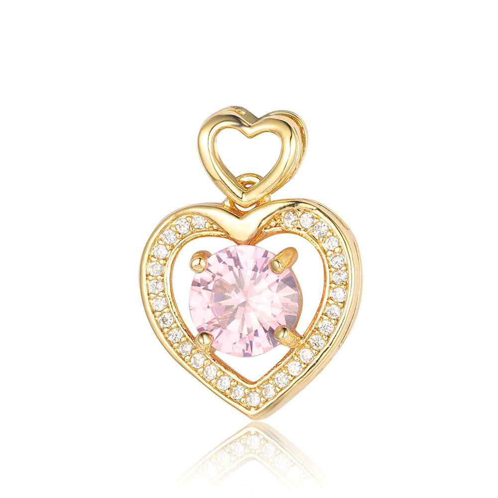 Streetwear Heart Shape Lock Copper Plating Inlay Zircon 18k Gold Plated Charms Jewelry Accessories display picture 3
