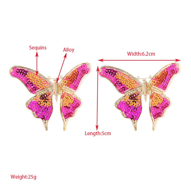 1 Paire Élégant Luxueux Papillon Placage Alliage Plaqué Or Boucles D'oreilles display picture 1