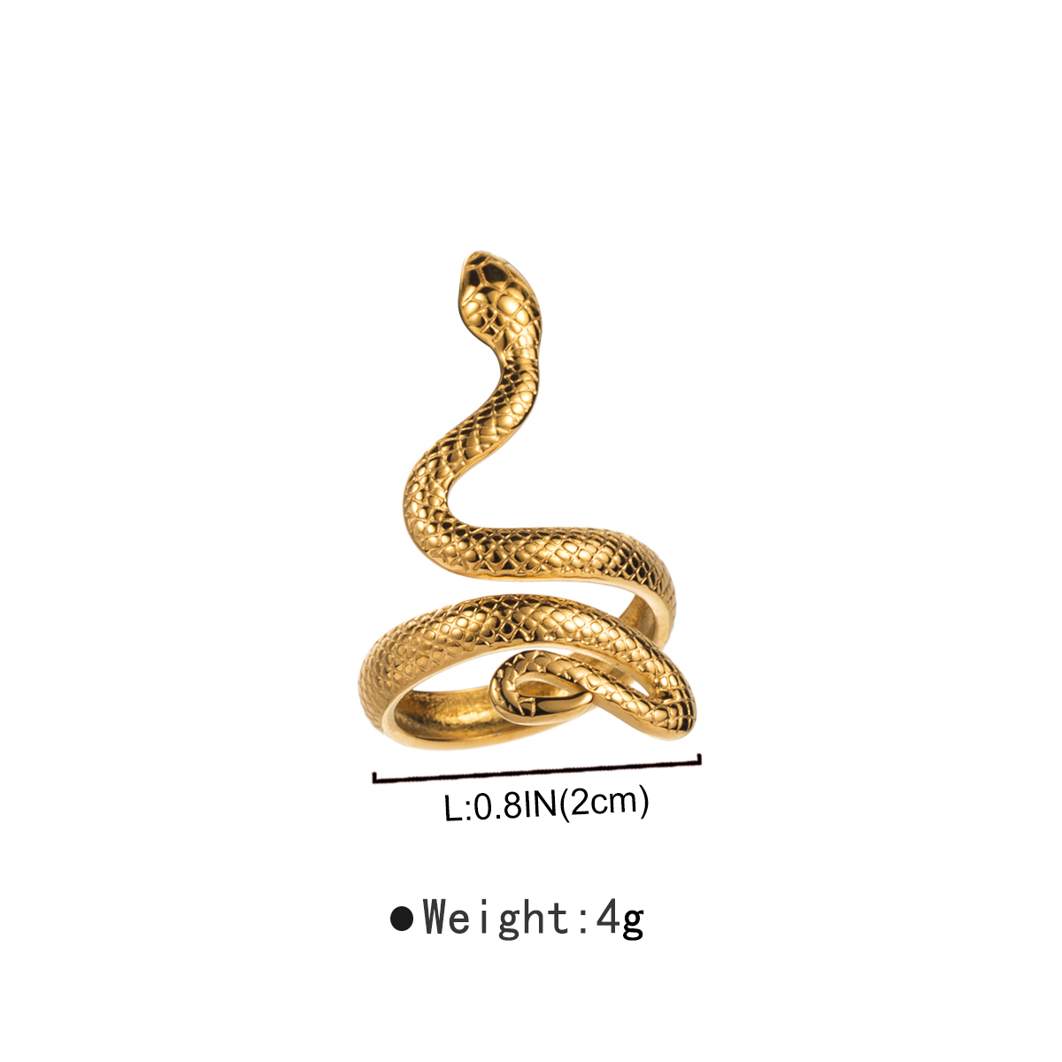 Modern Style Simple Style Snake Stainless Steel Rings display picture 6