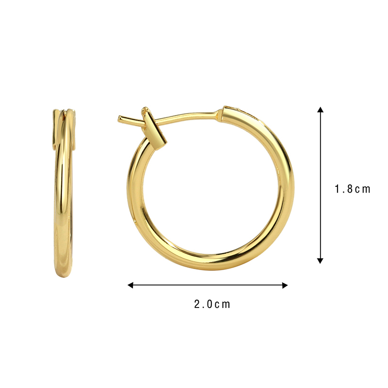 1 Pair Simple Style Classic Style Commute Solid Color Plating Copper 18k Gold Plated Hoop Earrings display picture 1