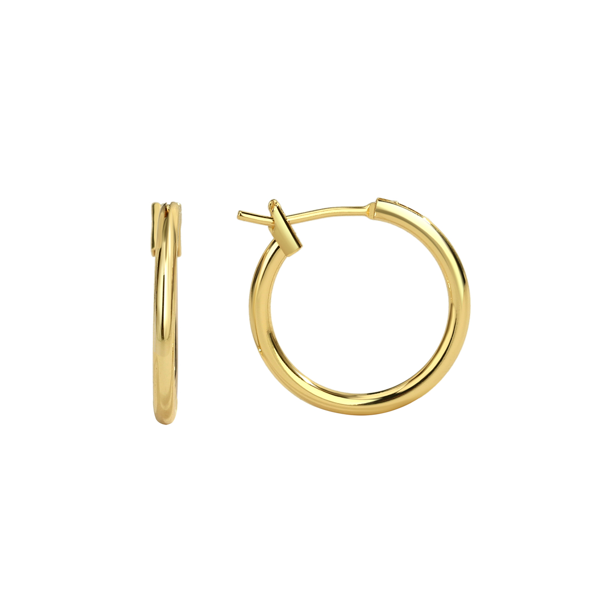 1 Pair Simple Style Classic Style Commute Solid Color Plating Copper 18k Gold Plated Hoop Earrings display picture 2