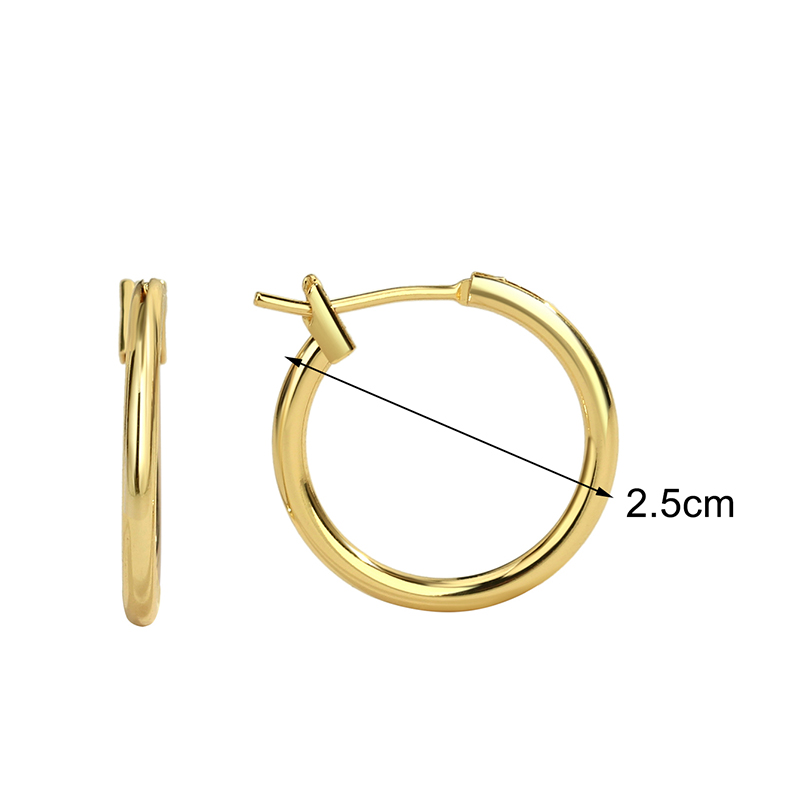 1 Pair Simple Style Classic Style Commute Solid Color Plating Copper 18k Gold Plated Hoop Earrings display picture 6