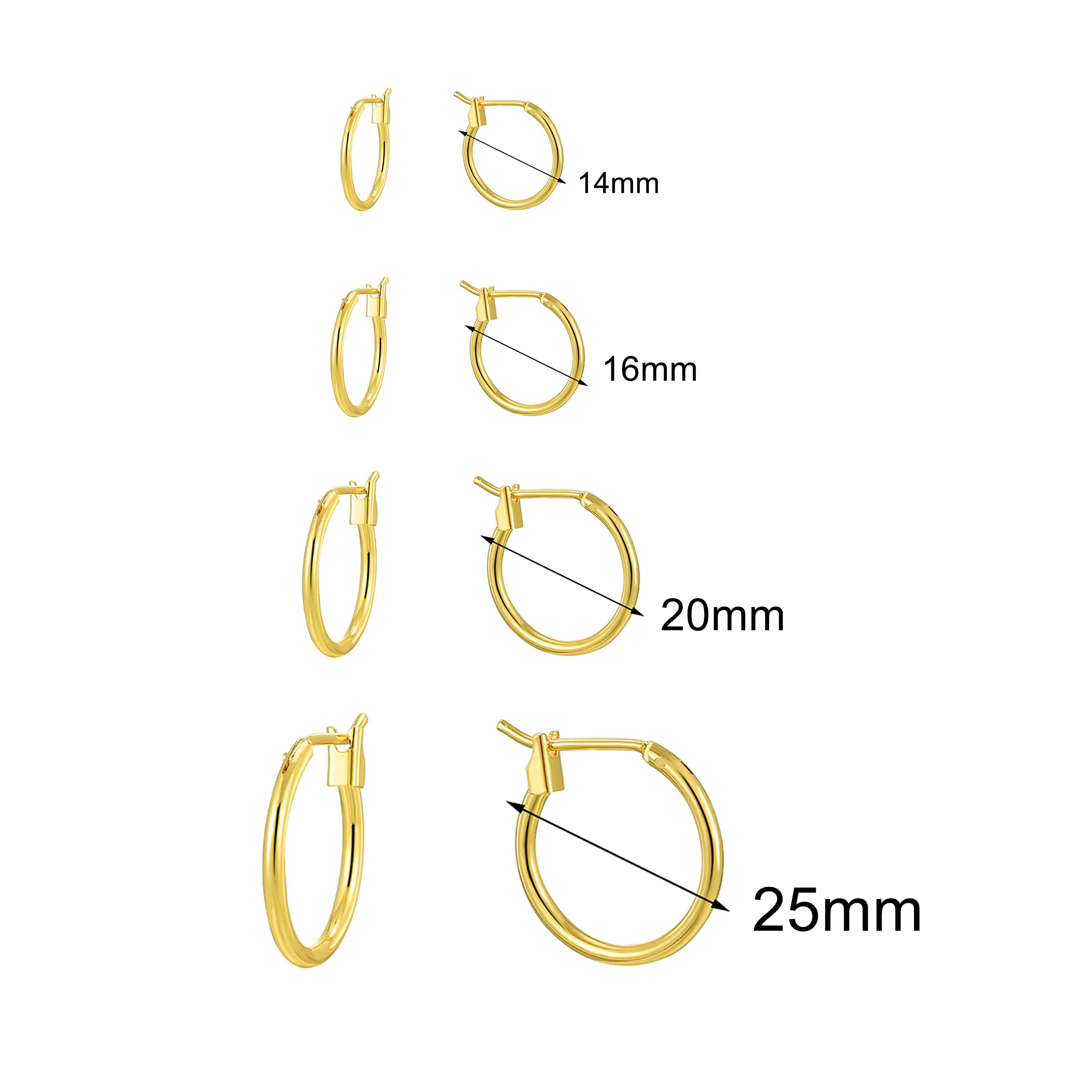 1 Pair Simple Style Classic Style Commute Solid Color Plating Copper 18k Gold Plated Hoop Earrings display picture 10