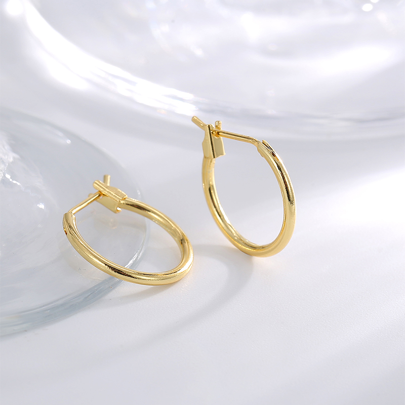 1 Pair Simple Style Classic Style Commute Solid Color Plating Copper 18k Gold Plated Hoop Earrings display picture 11