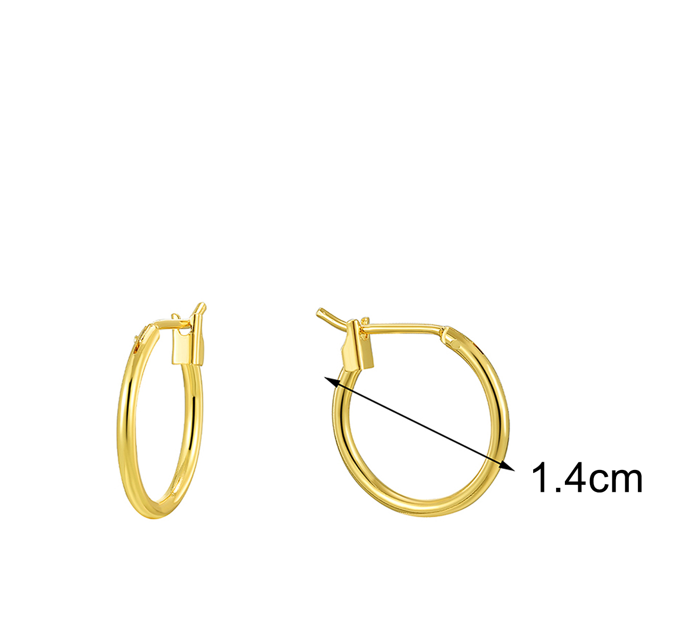 1 Pair Simple Style Classic Style Commute Solid Color Plating Copper 18k Gold Plated Hoop Earrings display picture 13