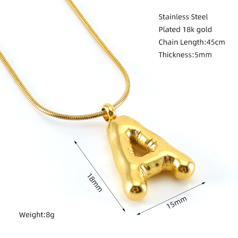 Stainless Steel 18K Gold Plated Casual Classic Style Polishing Plating Letter Titanium Steel Pendant Necklace display picture 1