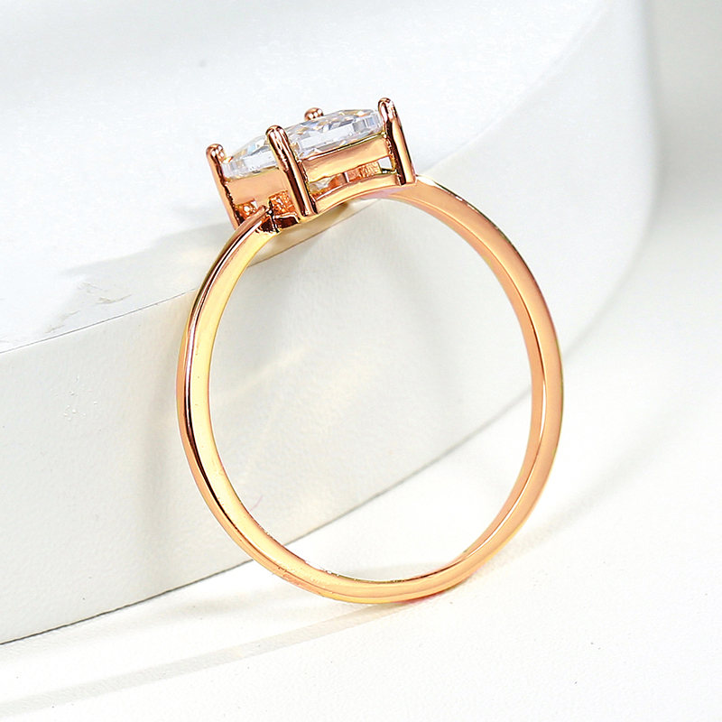 Basic Simple Style Classic Style Geometric Copper Plating Inlay Zircon 18k Gold Plated Rose Gold Plated White Gold Plated Rings display picture 6