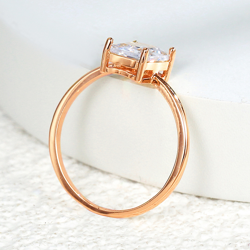Wholesale Elegant Shiny Rectangle Copper Inlay 18K Gold Plated Rose Gold Plated Silver Plated Zircon Rings display picture 9