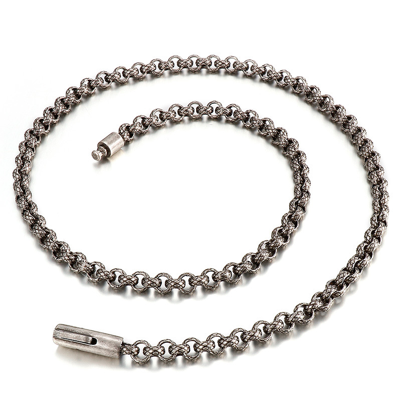 Hip-Hop Retro Geometric Solid Color Titanium Steel Plating Chain Men's Necklace display picture 5