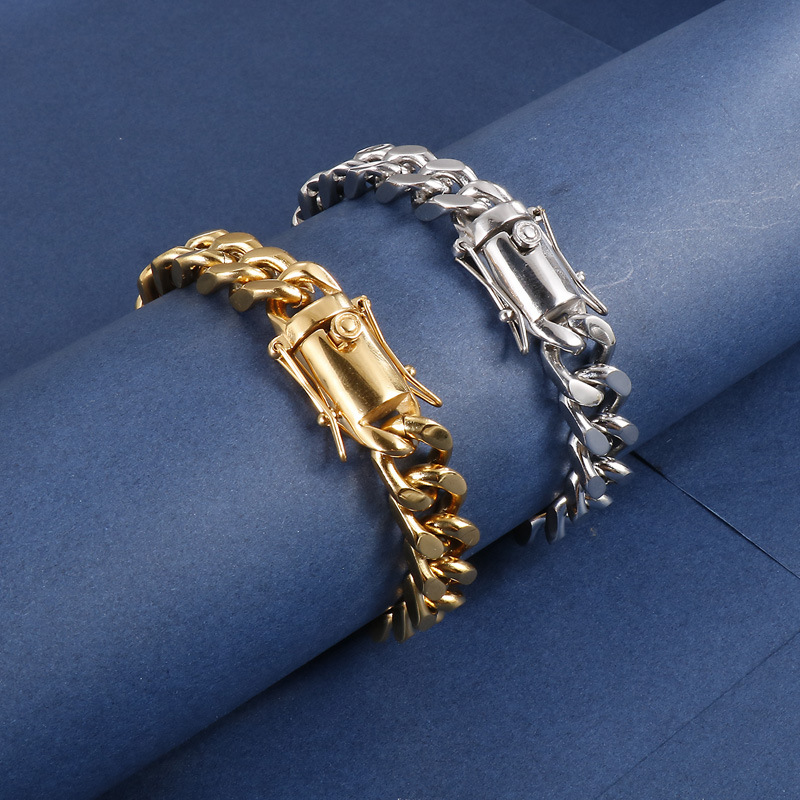 Hip-Hop Retro Solid Color 18K Gold Plated Titanium Steel Wholesale Bracelets Necklace display picture 2