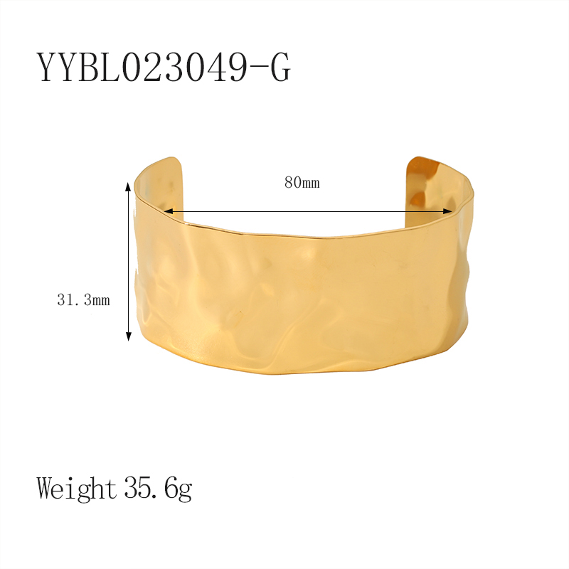 IG Style Vintage Style Solid Color 304 Stainless Steel 18K Gold Plated Bangle In Bulk display picture 8