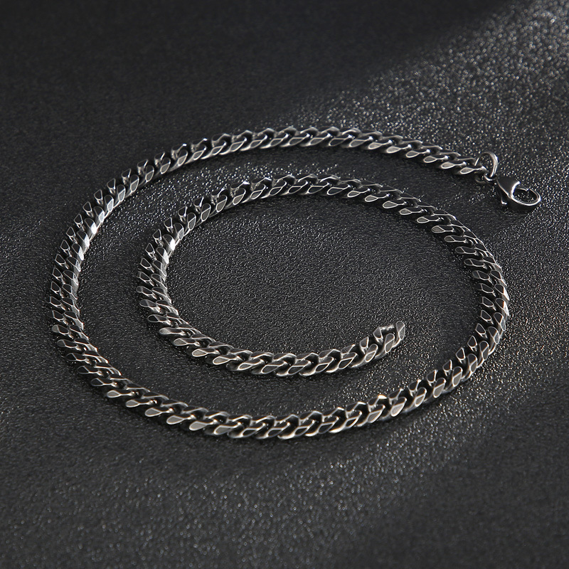 Hip-Hop Retro Geometric Solid Color Titanium Steel Plating Chain Men's Necklace display picture 2