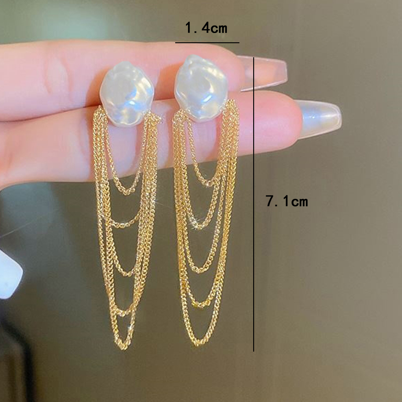 1 Pair Vintage Style Color Block Tassel Plating Alloy Gold Plated Drop Earrings display picture 5