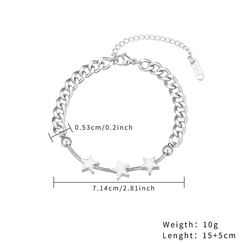 Casual Simple Style Classic Style Star Stainless Steel Plating Inlay Zircon Gold Plated Bracelets display picture 1