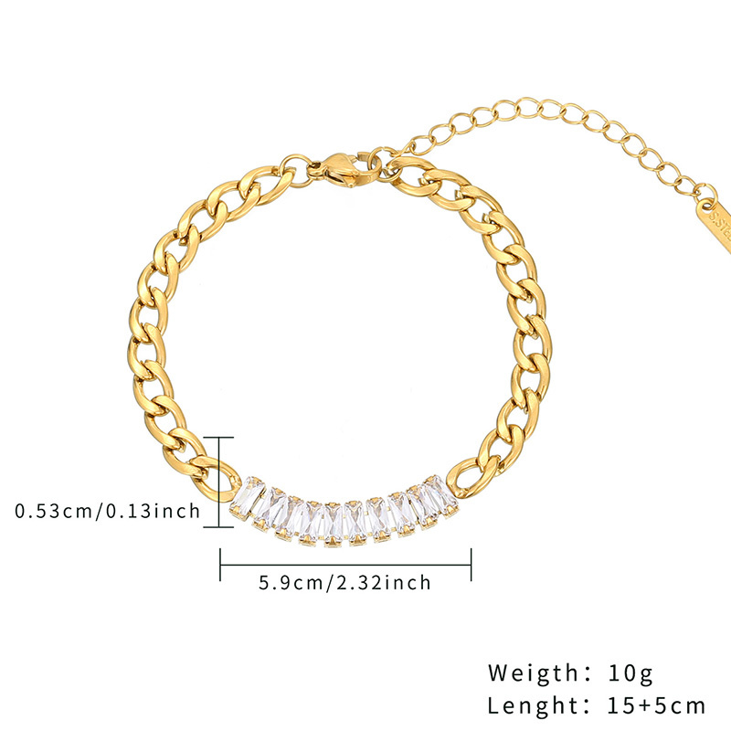 Casual Simple Style Classic Style Star Stainless Steel Plating Inlay Zircon Gold Plated Bracelets display picture 4
