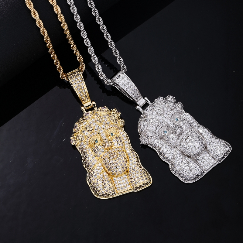 Hip-hop Solid Color Stainless Steel Copper Plating Chain Inlay Zircon Men's Pendant Necklace display picture 4