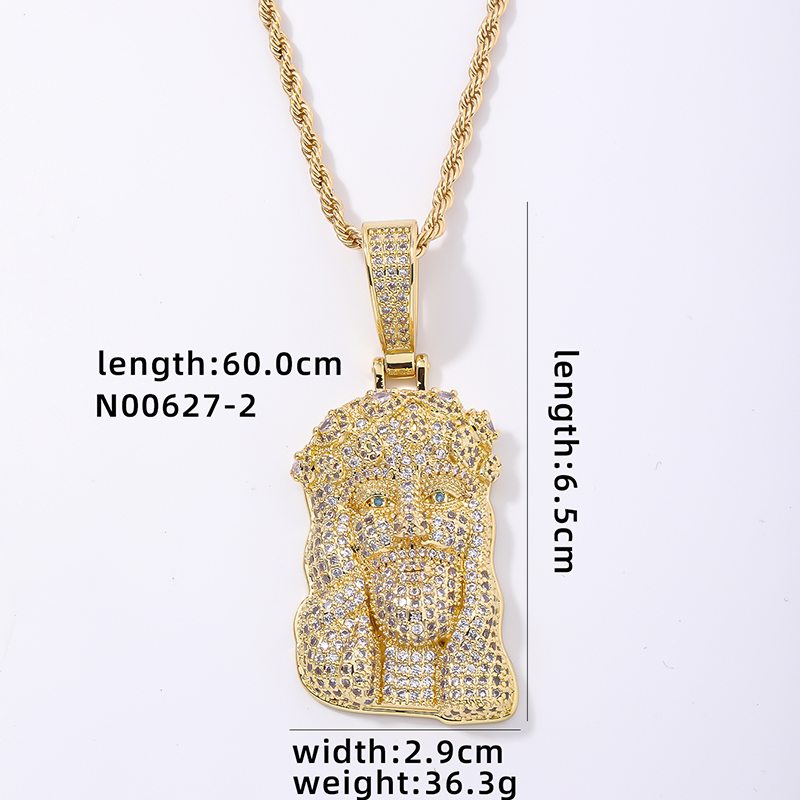 Hip-hop Solid Color Stainless Steel Copper Plating Chain Inlay Zircon Men's Pendant Necklace display picture 2