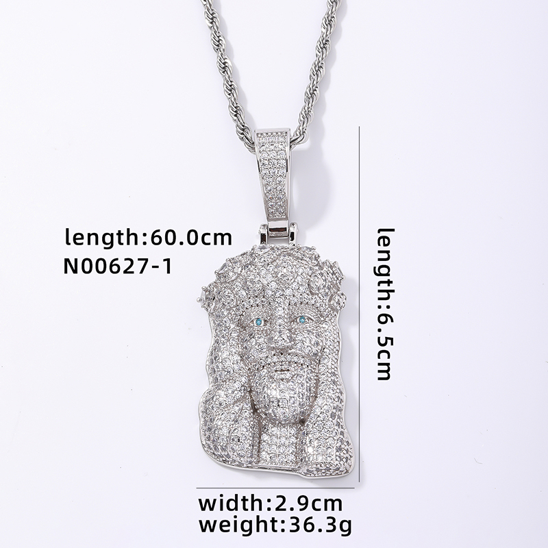 Hip-hop Solid Color Stainless Steel Copper Plating Chain Inlay Zircon Men's Pendant Necklace display picture 1