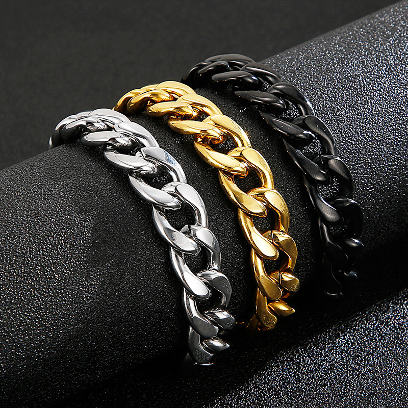 Basic Punk Geometric Stainless Steel 18K Gold Plated Men's Bracelets Necklace display picture 4