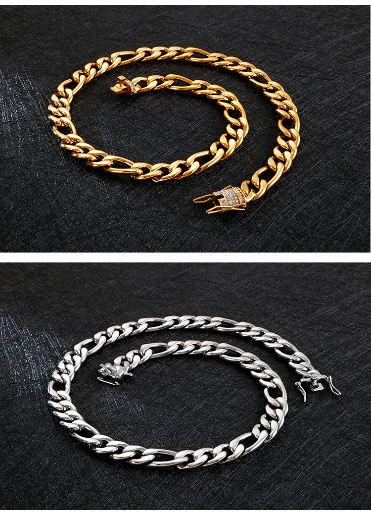 Einfacher Stil Geometrisch Rostfreier Stahl Überzug 18 Karat Vergoldet Männer Halskette display picture 1