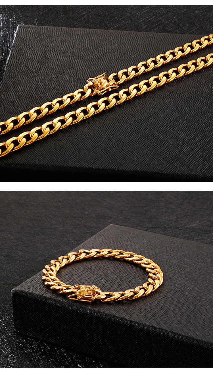 Hip-Hop Retro Solid Color Stainless Steel Plating Chain 18K Gold Plated Men's Bracelets display picture 1