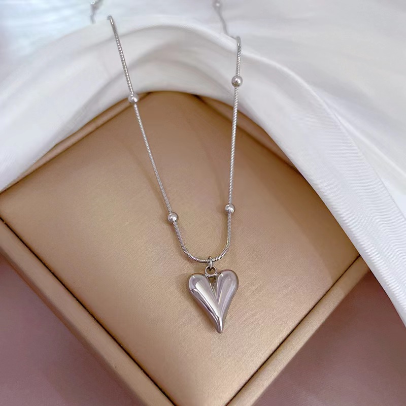 Edelstahl 304 18 Karat Vergoldet Romantisch Überzug Herzform Halskette Mit Anhänger display picture 8