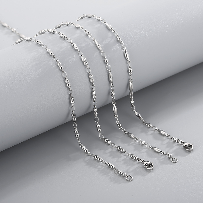 Großhandel Einfacher Stil Einfarbig Titan Stahl Kette Halskette display picture 1