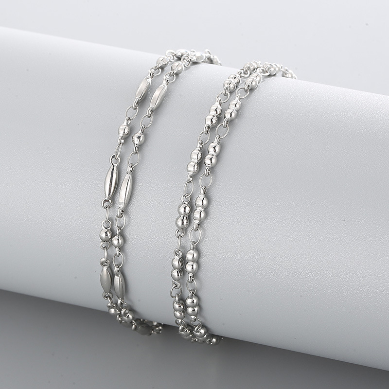 Großhandel Einfacher Stil Einfarbig Titan Stahl Kette Halskette display picture 2