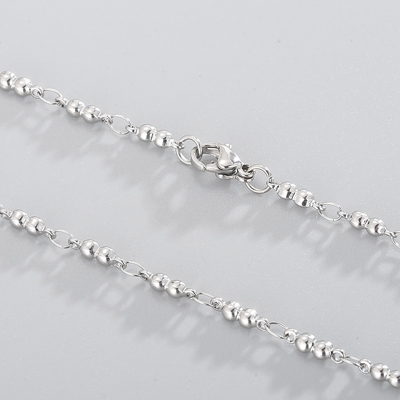 Großhandel Einfacher Stil Einfarbig Titan Stahl Kette Halskette display picture 3