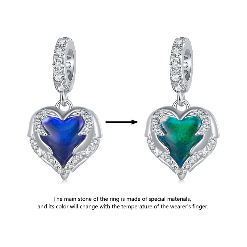 غير رسمي شكل القلب الفضة الاسترليني ترصيع الزركون اكسسوارات المجوهرات display picture 1