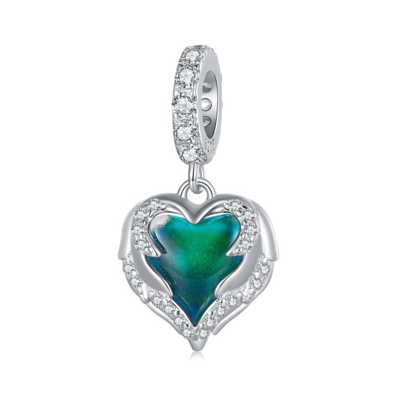 غير رسمي شكل القلب الفضة الاسترليني ترصيع الزركون اكسسوارات المجوهرات display picture 3