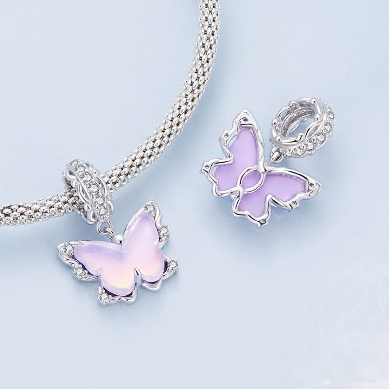 Casual Butterfly Sterling Silver Inlay Glass Zircon Jewelry Accessories display picture 1