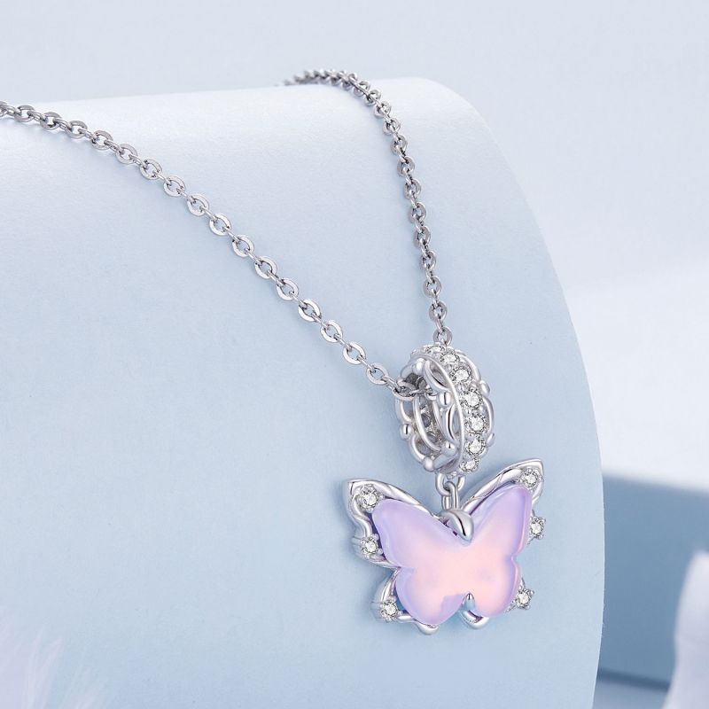 Casual Butterfly Sterling Silver Inlay Glass Zircon Jewelry Accessories display picture 8