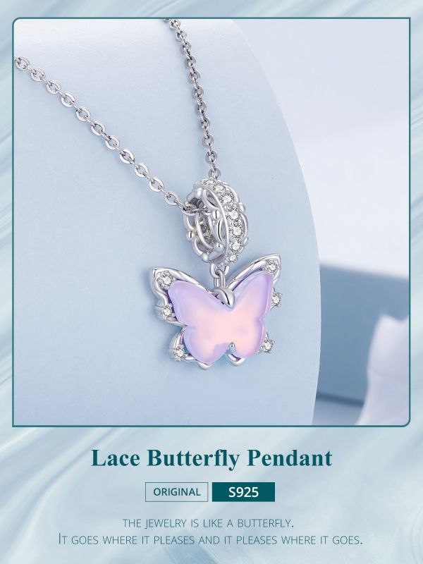 Casual Butterfly Sterling Silver Inlay Glass Zircon Jewelry Accessories display picture 10