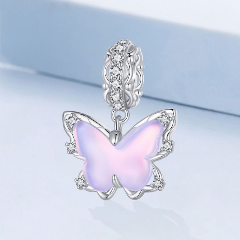 Casual Butterfly Sterling Silver Inlay Glass Zircon Jewelry Accessories display picture 5