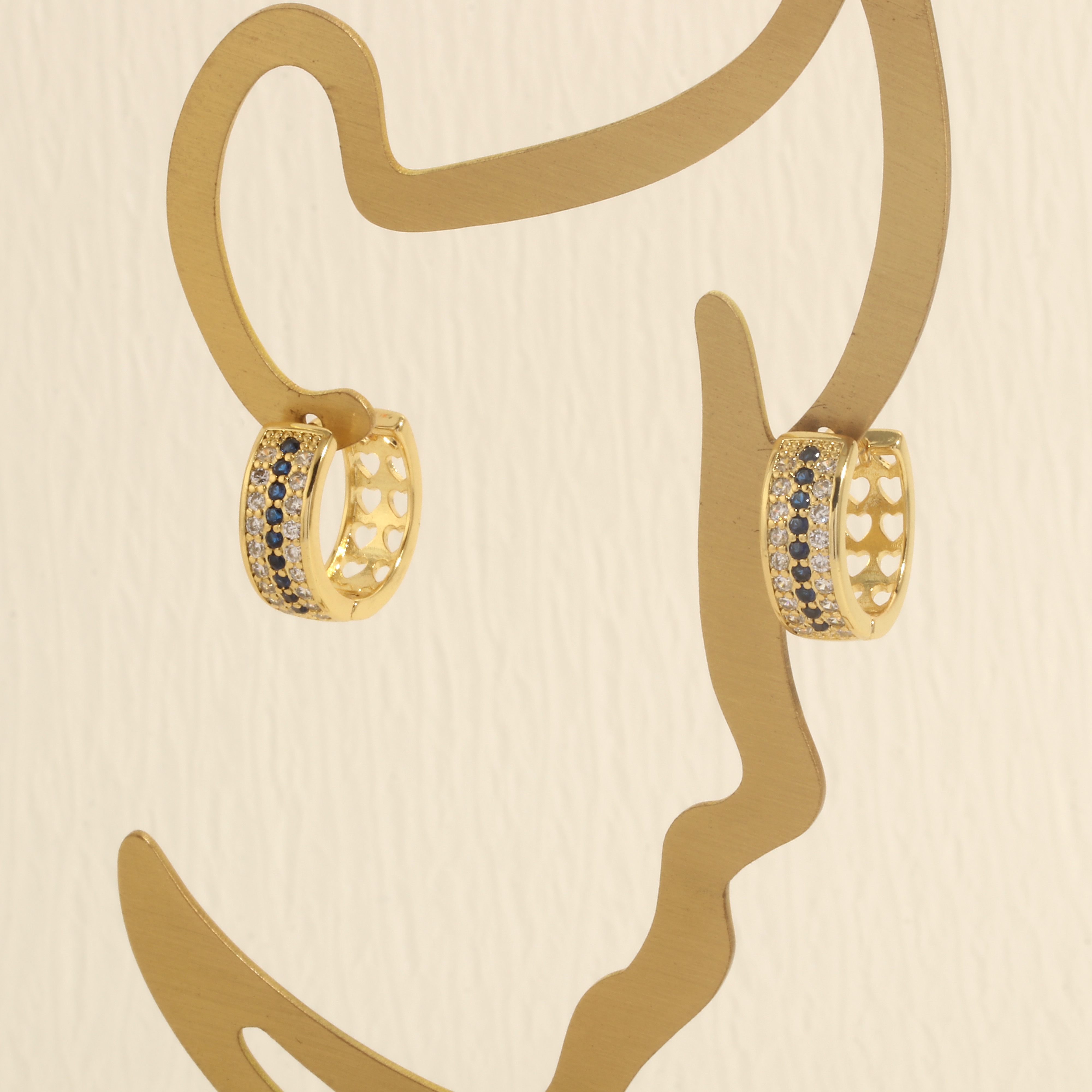 1 Paar Einfacher Stil Kreis Überzug Inlay Kupfer Zirkon 18 Karat Vergoldet Reif Ohrringe display picture 8