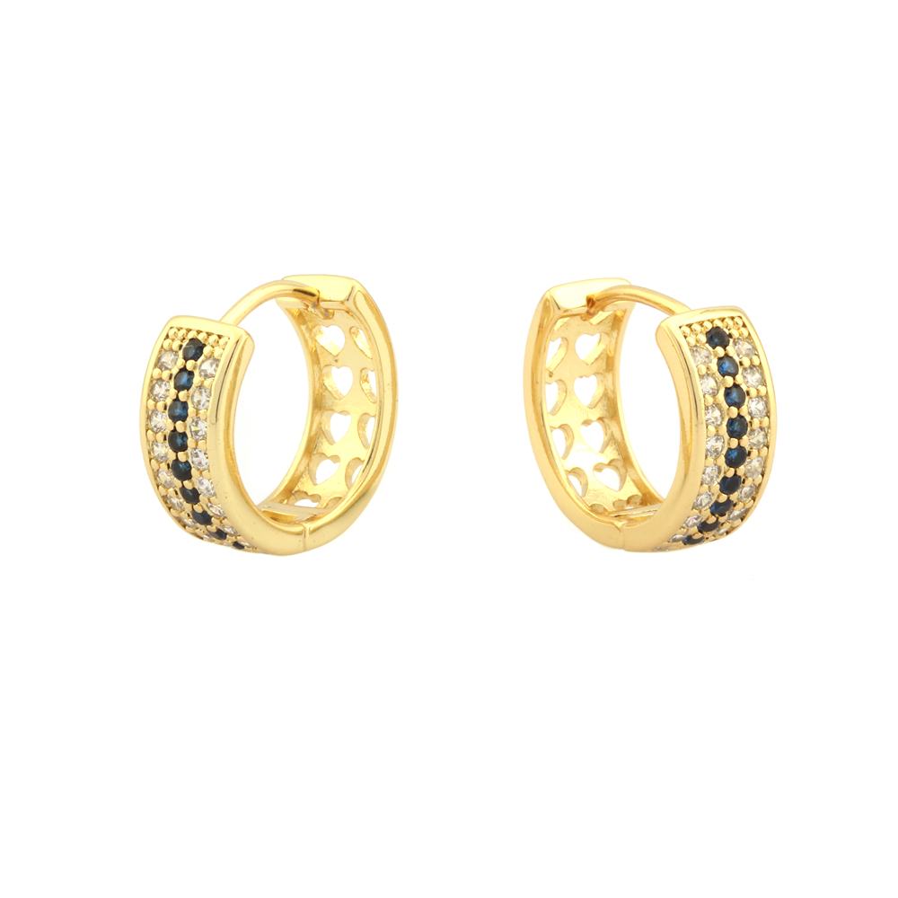 1 Pair Simple Style Circle Plating Inlay Copper Zircon 18k Gold Plated Hoop Earrings display picture 2