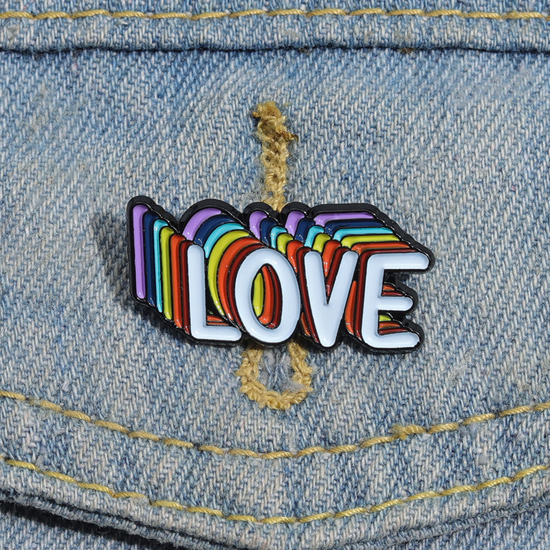 Cartoon Style Cowboy Style Letter Rainbow Heart Shape Alloy Stamping Stoving Varnish Plating Kid's Brooches display picture 4