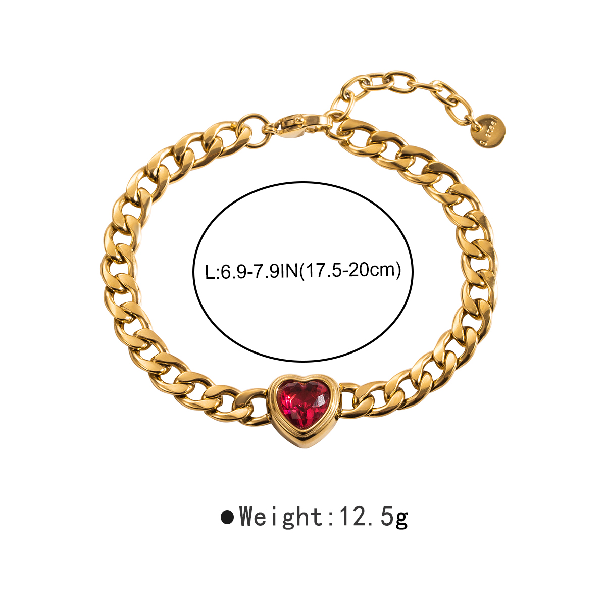 Modern Style Simple Style Heart Shape Stainless Steel Inlay Zircon Bracelets display picture 3