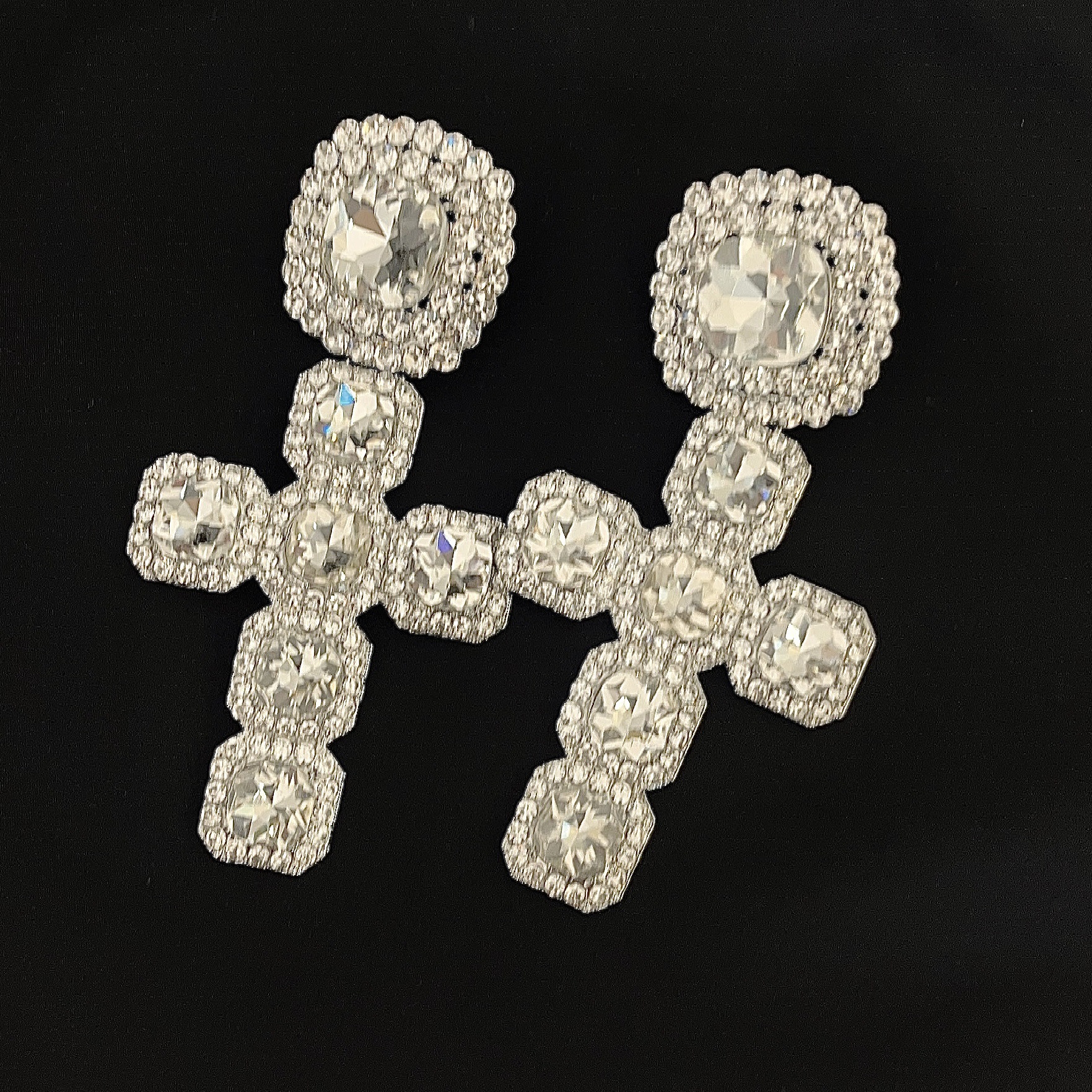 1 Pair Hip-hop Retro Cross Plating Inlay Alloy Rhinestones Silver Plated Drop Earrings display picture 12